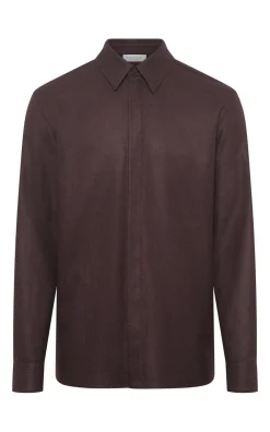 Abbe Shirt in Burnt Sienna Wool Cashmere Flannel