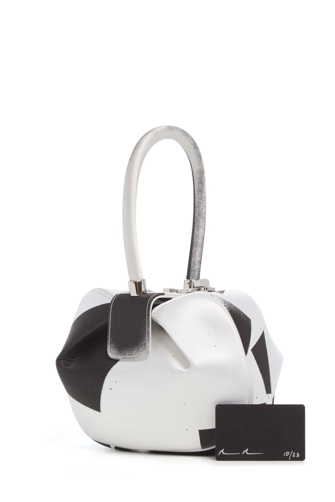 Adam Pendleton x Gabriela Hearst Nina Bag in Black & White Satin № 10