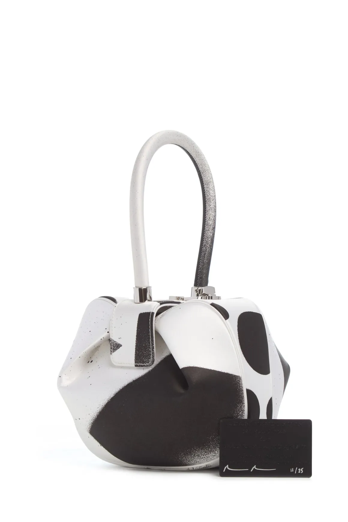 Adam Pendleton x Gabriela Hearst Nina Bag in Black & White Satin № 11