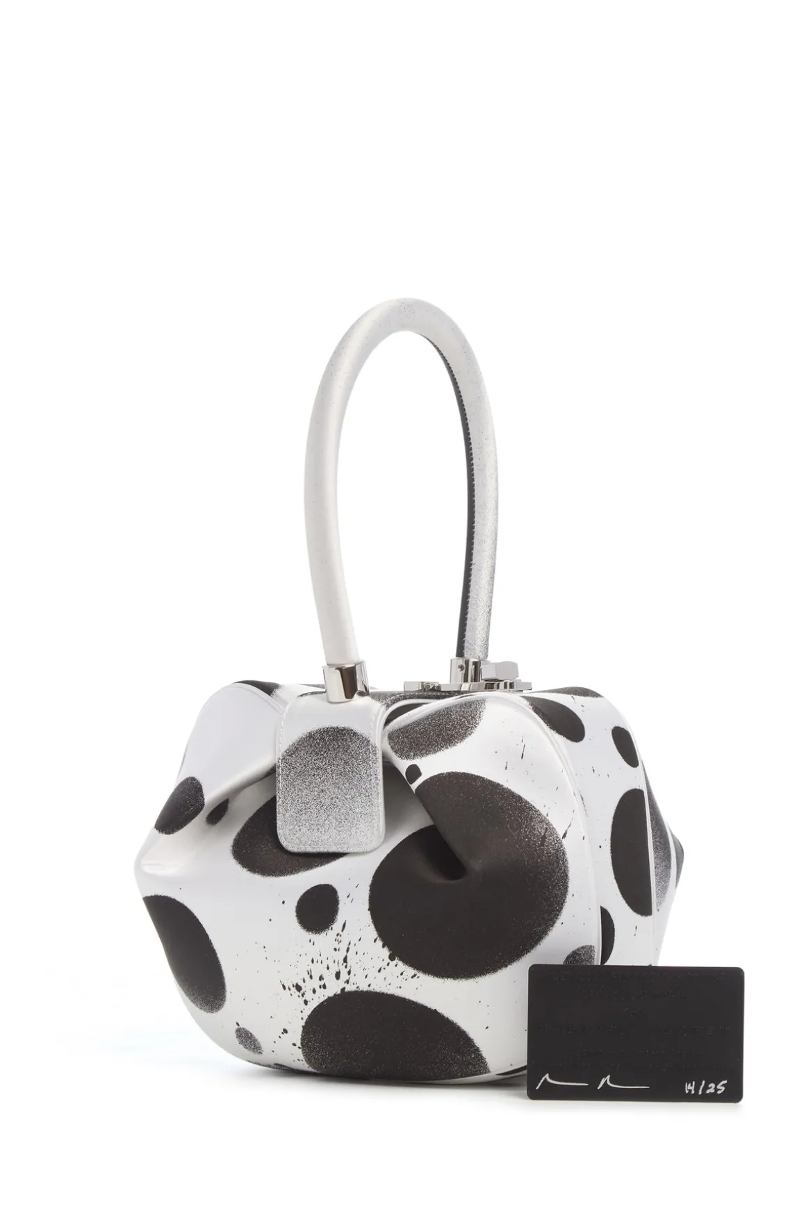 Adam Pendleton x Gabriela Hearst Nina Bag in Black & White Satin № 14