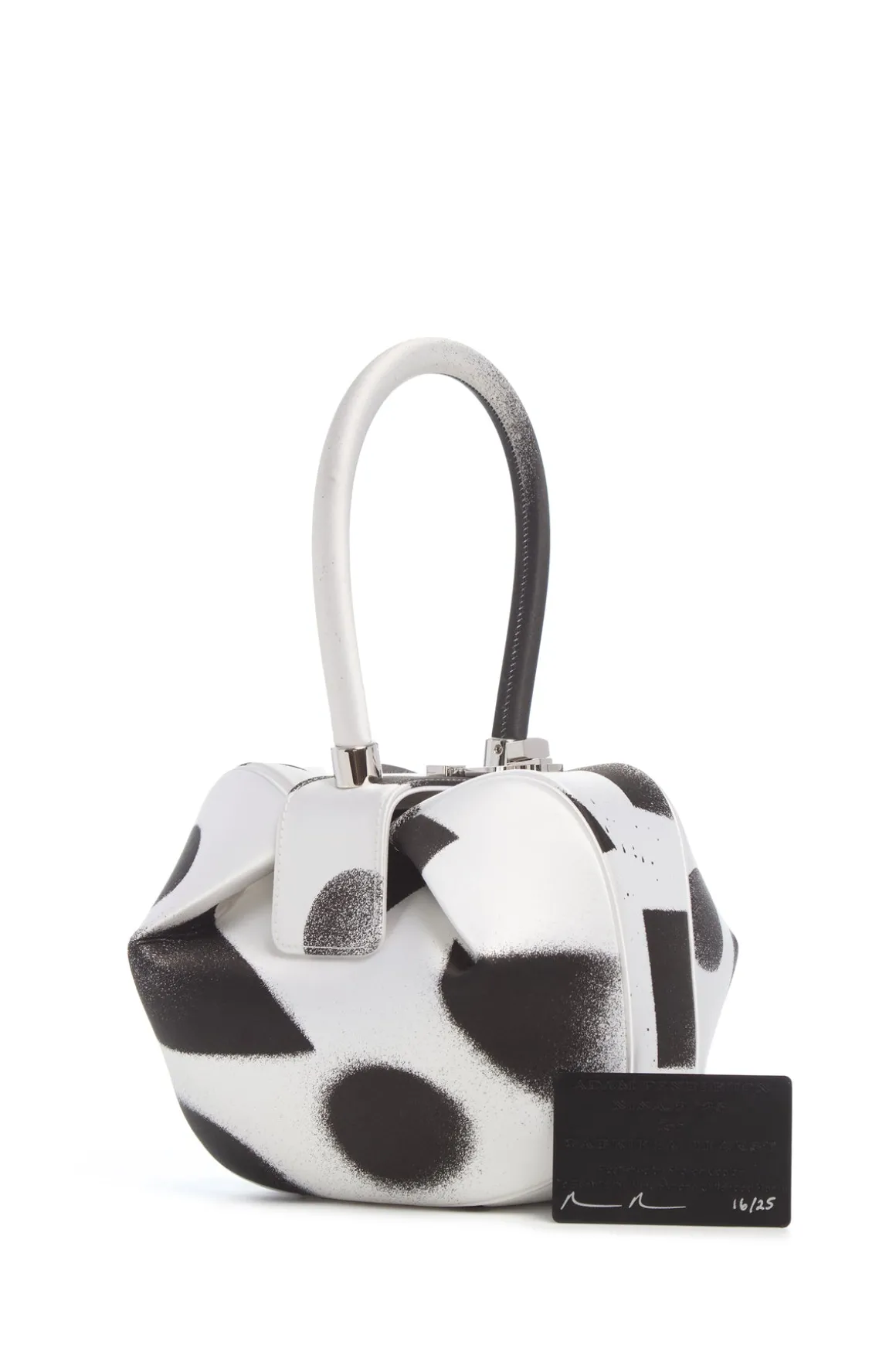 Adam Pendleton x Gabriela Hearst Nina Bag in Black & White Satin № 16
