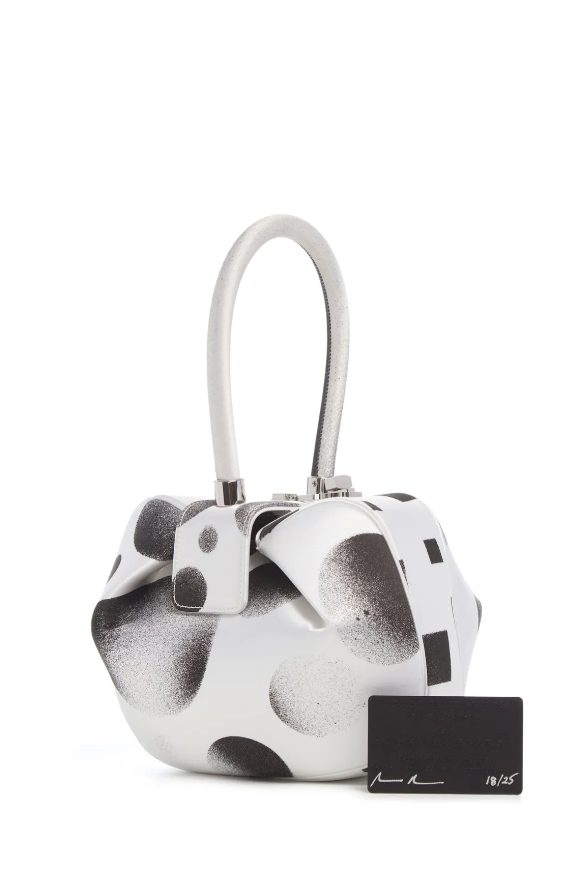 Adam Pendleton x Gabriela Hearst Nina Bag in Black & White Satin № 18