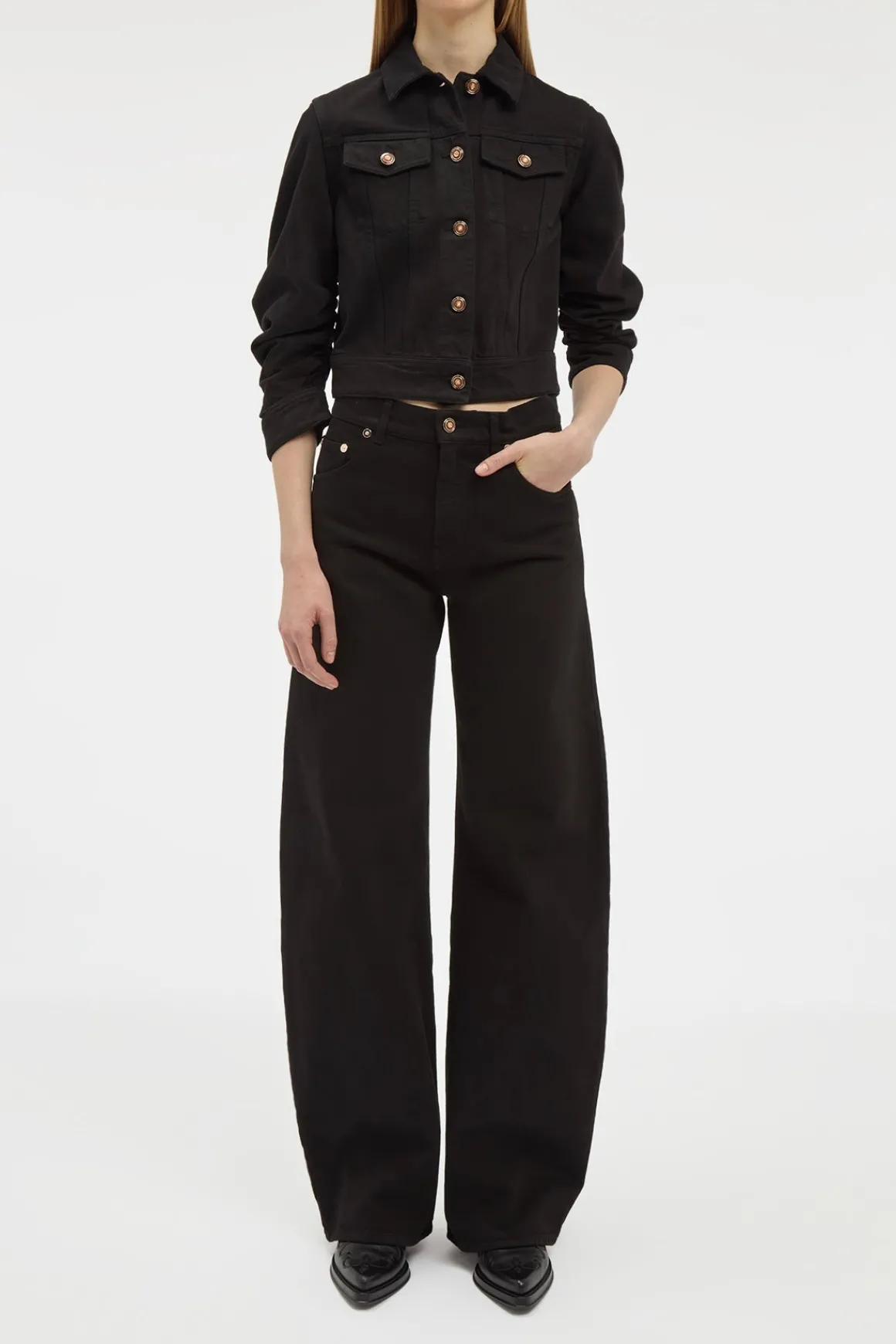 Adira Jacket in Black Recycled Cotton Denim