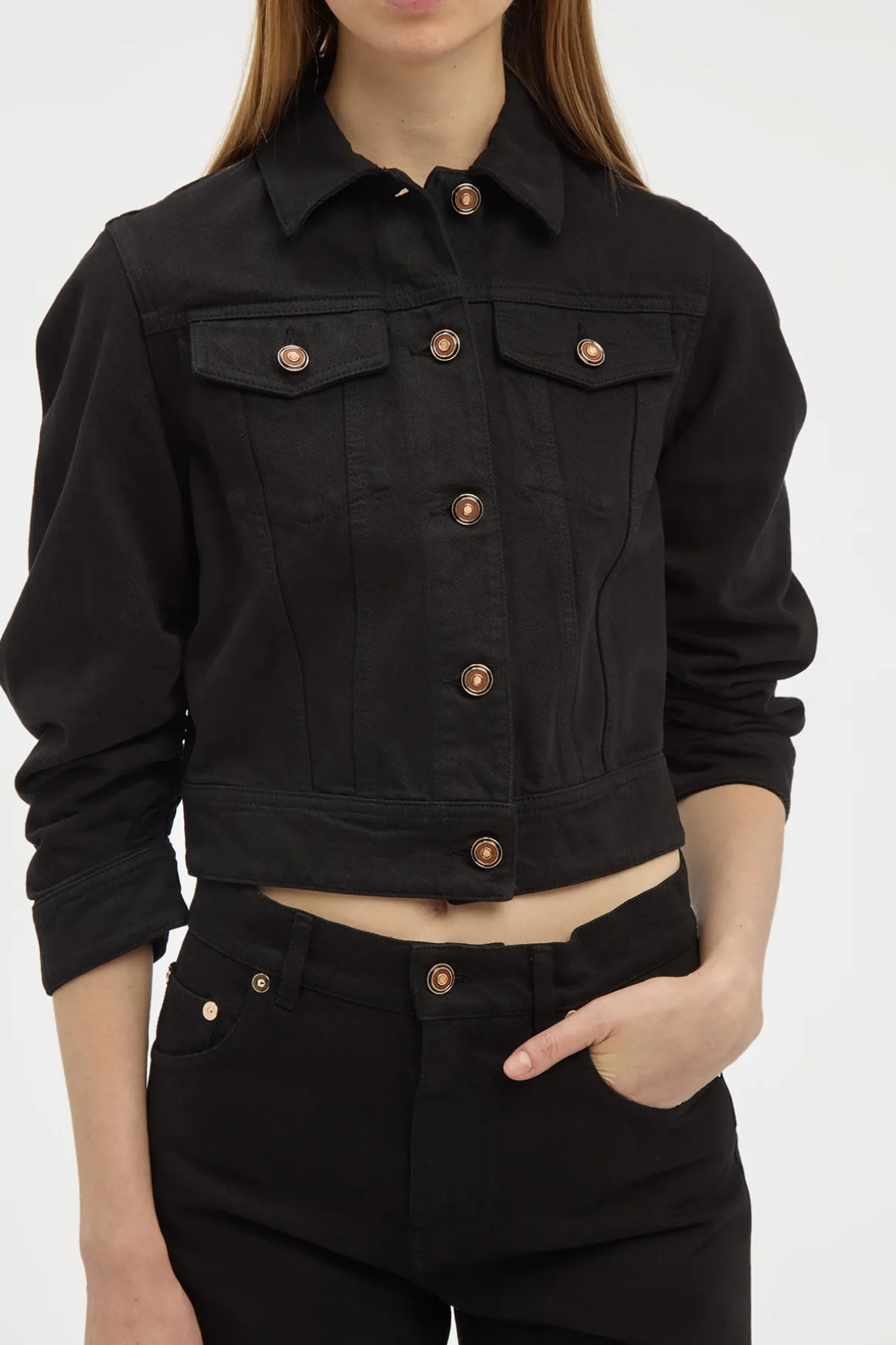 Adira Jacket in Black Recycled Cotton Denim
