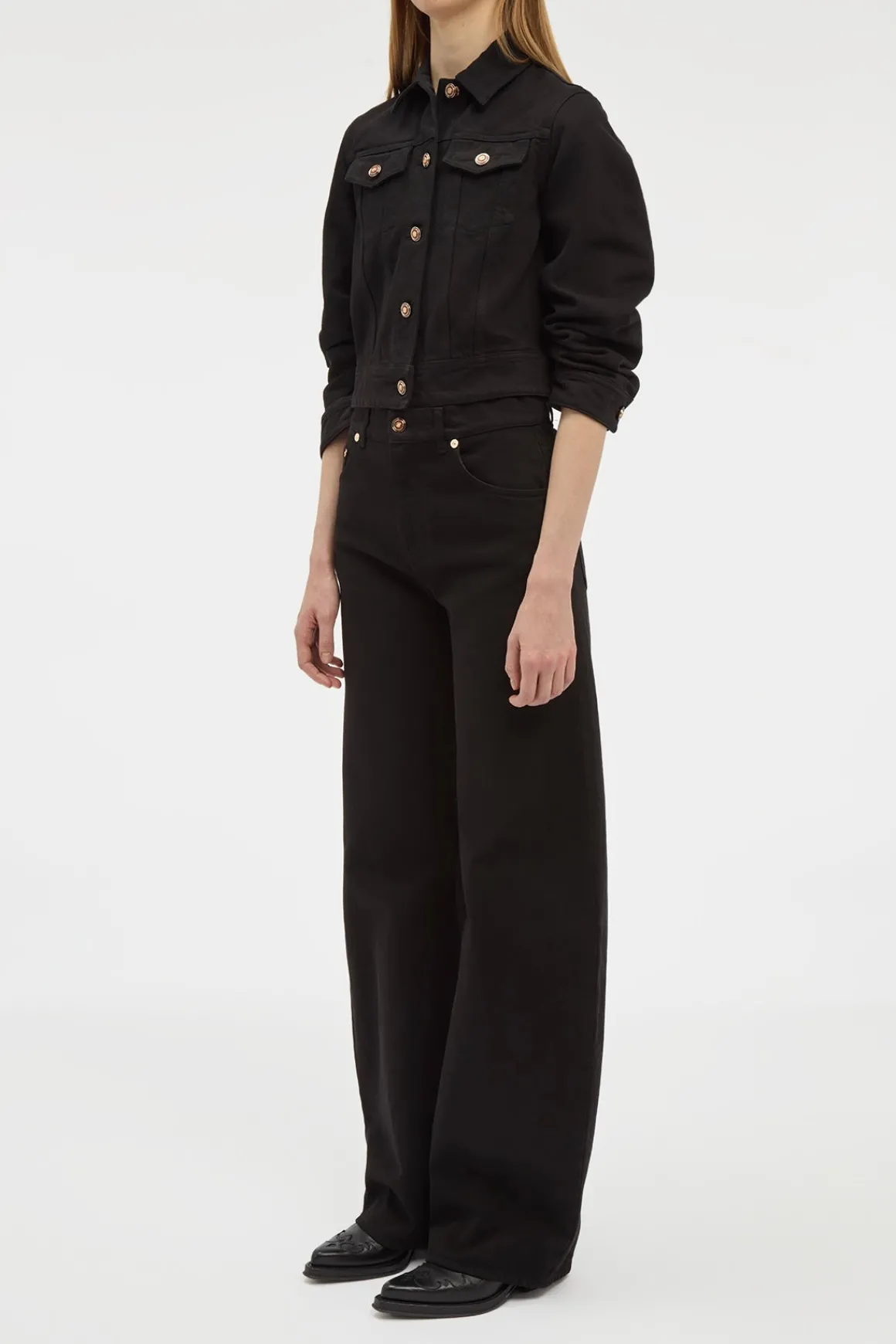 Adira Jacket in Black Recycled Cotton Denim