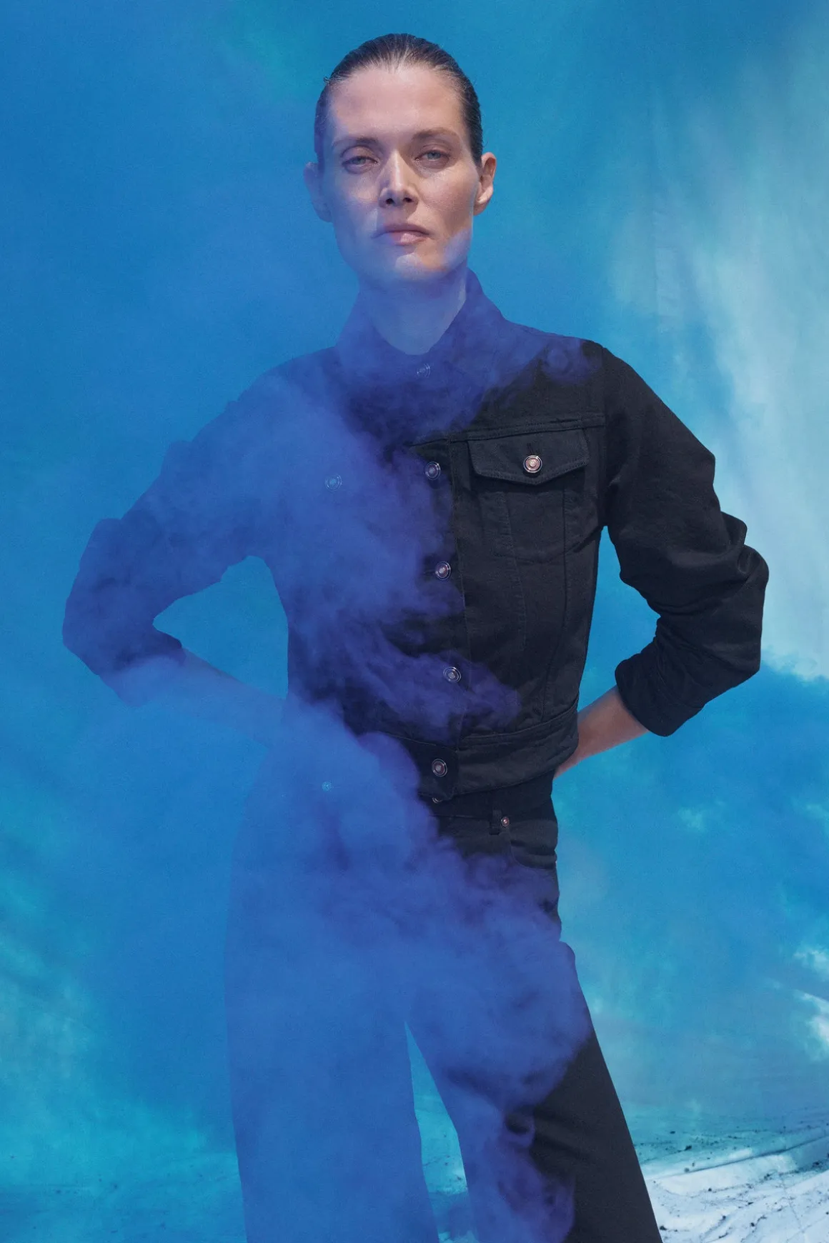 Adira Jacket in Black Recycled Cotton Denim