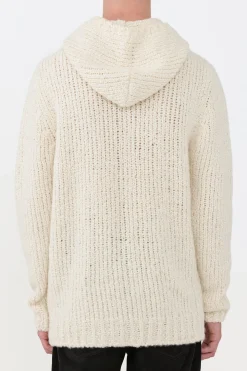 Aditi Knit Hoodie in Ivory Cashmere Boucle