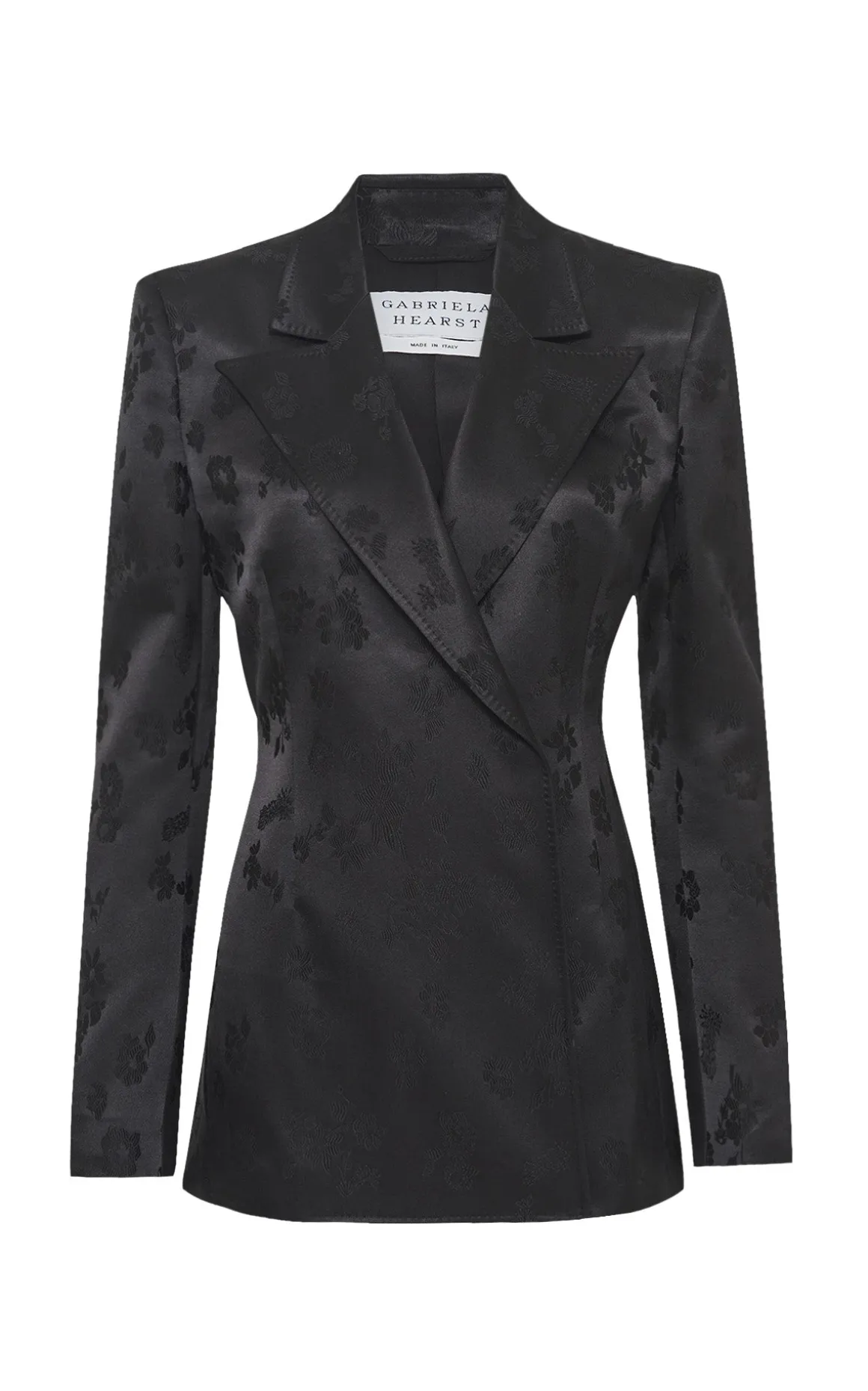 Aleah Blazer in Black Embroidered Silk