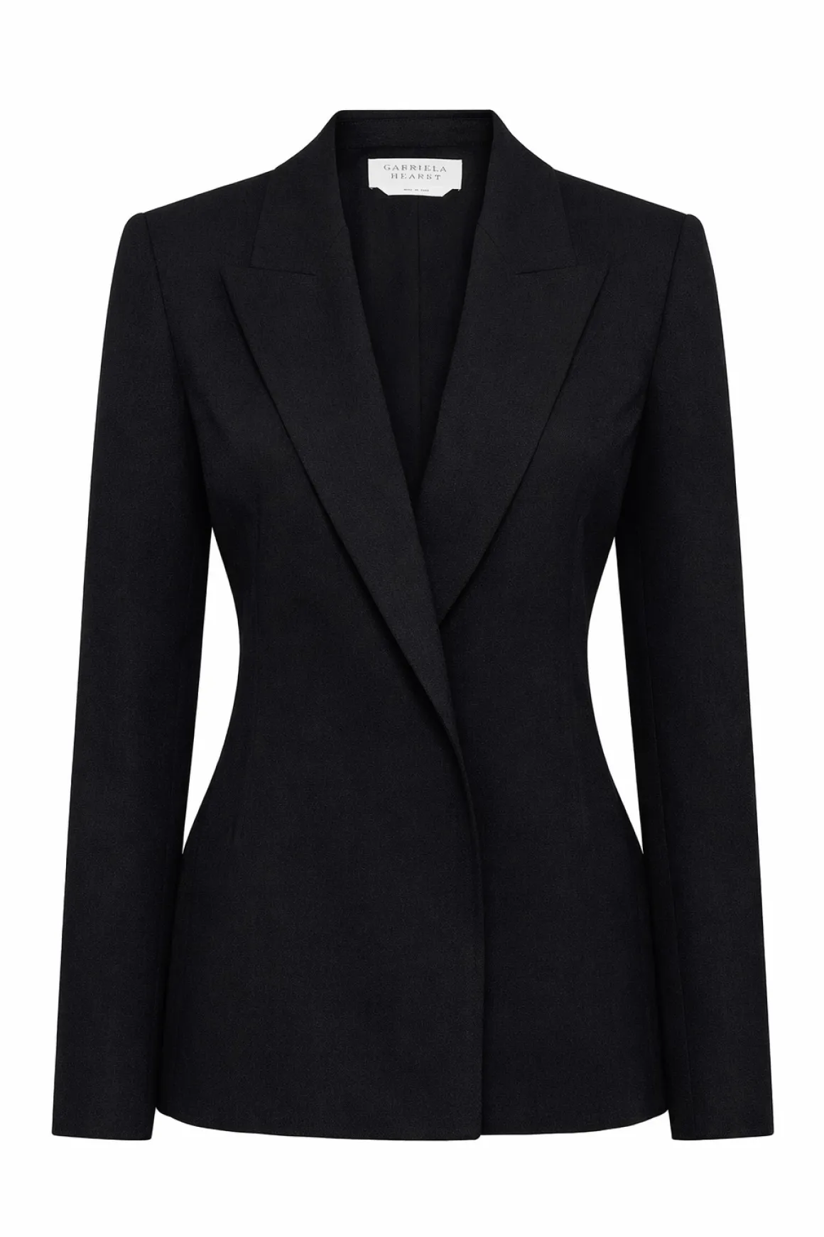 Aleah Blazer in Black Virgin Wool Crepe