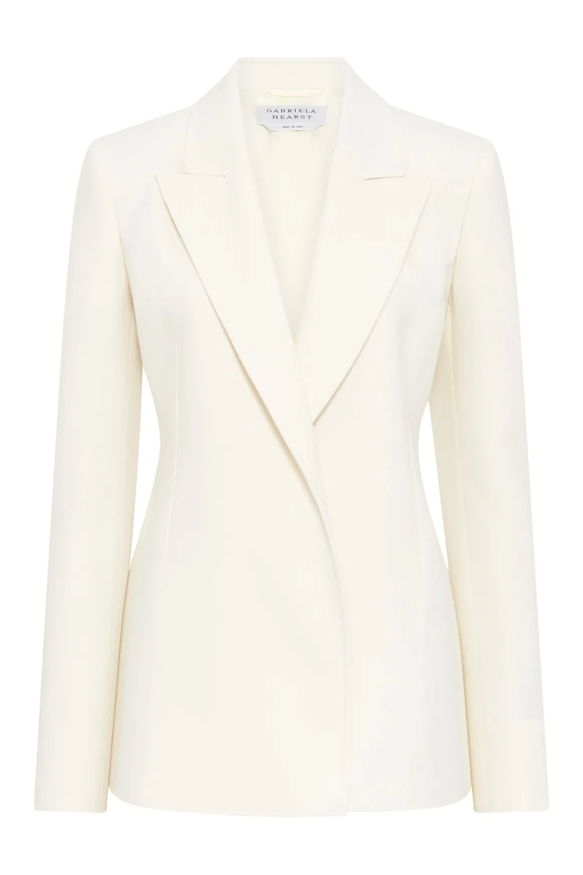 Aleah Blazer in Ivory Virgin Wool Crepe