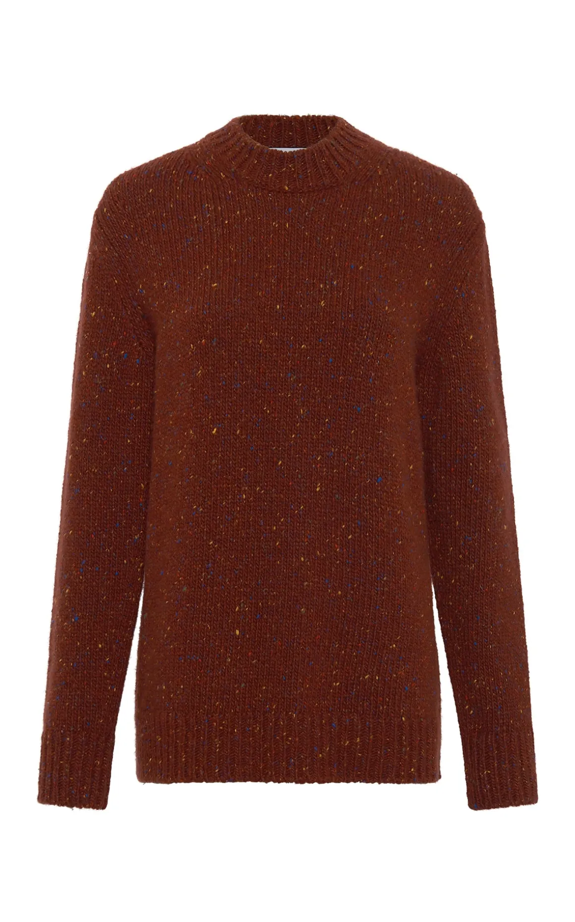 Alfie Knit Sweater in Burnt Sienna Multi Speckle Aran Cashmere