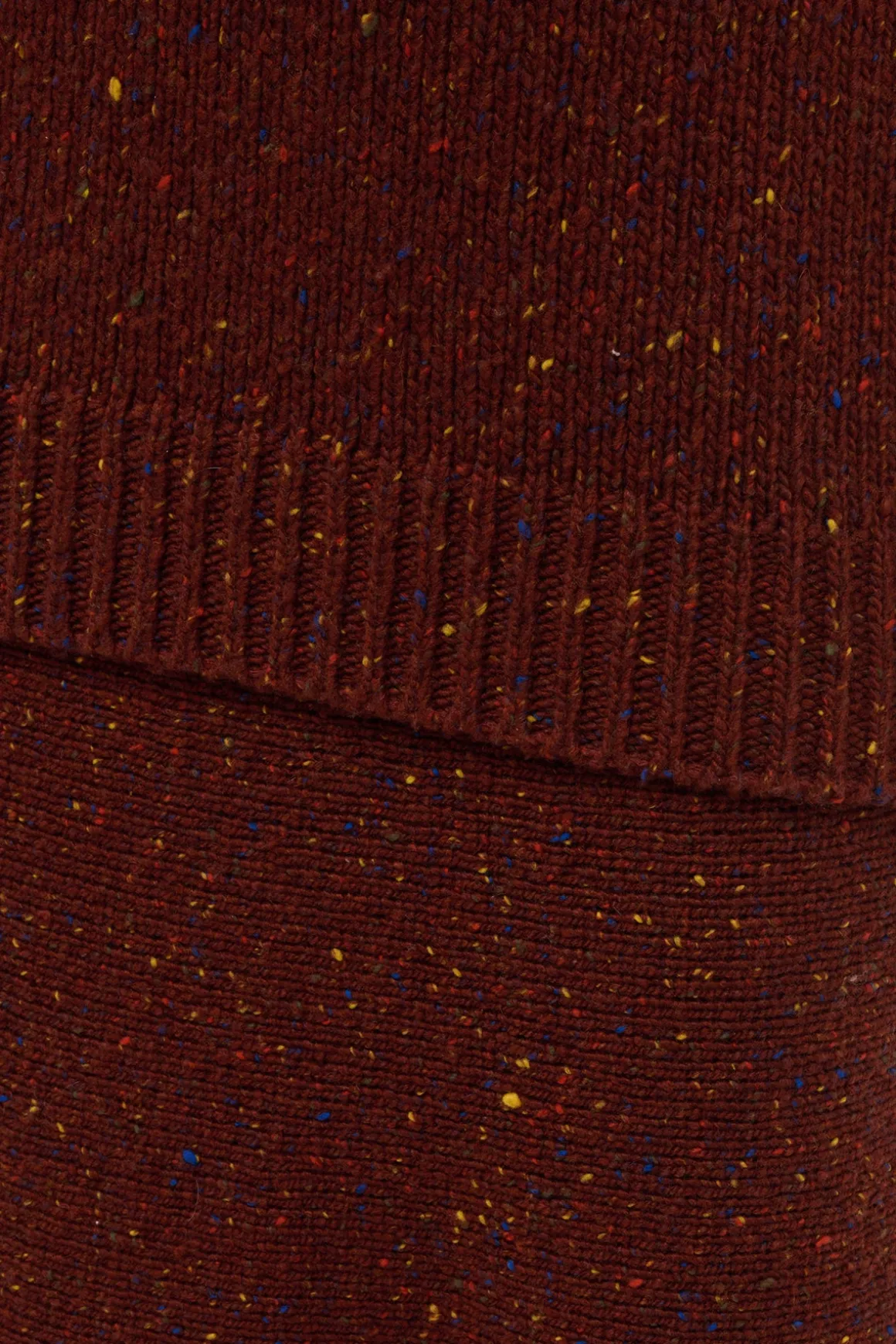 Alfie Knit Sweater in Burnt Sienna Multi Speckle Aran Cashmere