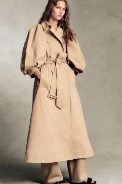 Amoret Barrel-leg Jean in Camel Sea Island Cotton Twill