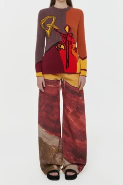 Amoret Barrel-leg Jean in Fire Multi Recycled Cotton Denim