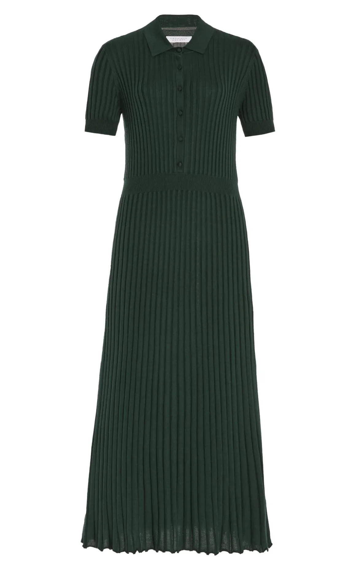 Amor Knit Midi Dress in English Green Cashmere Silk