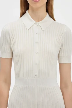 Amor Knit Midi Dress in Ivory Cashmere Silk