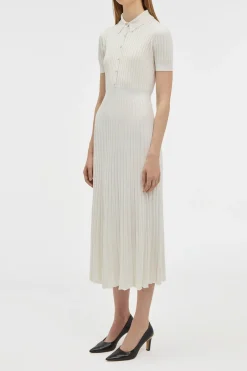 Amor Knit Midi Dress in Ivory Cashmere Silk