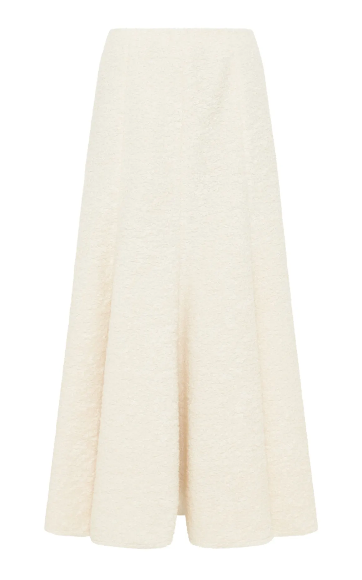 Amy Midi Skirt in Ivory Recycled Cashmere Boucle