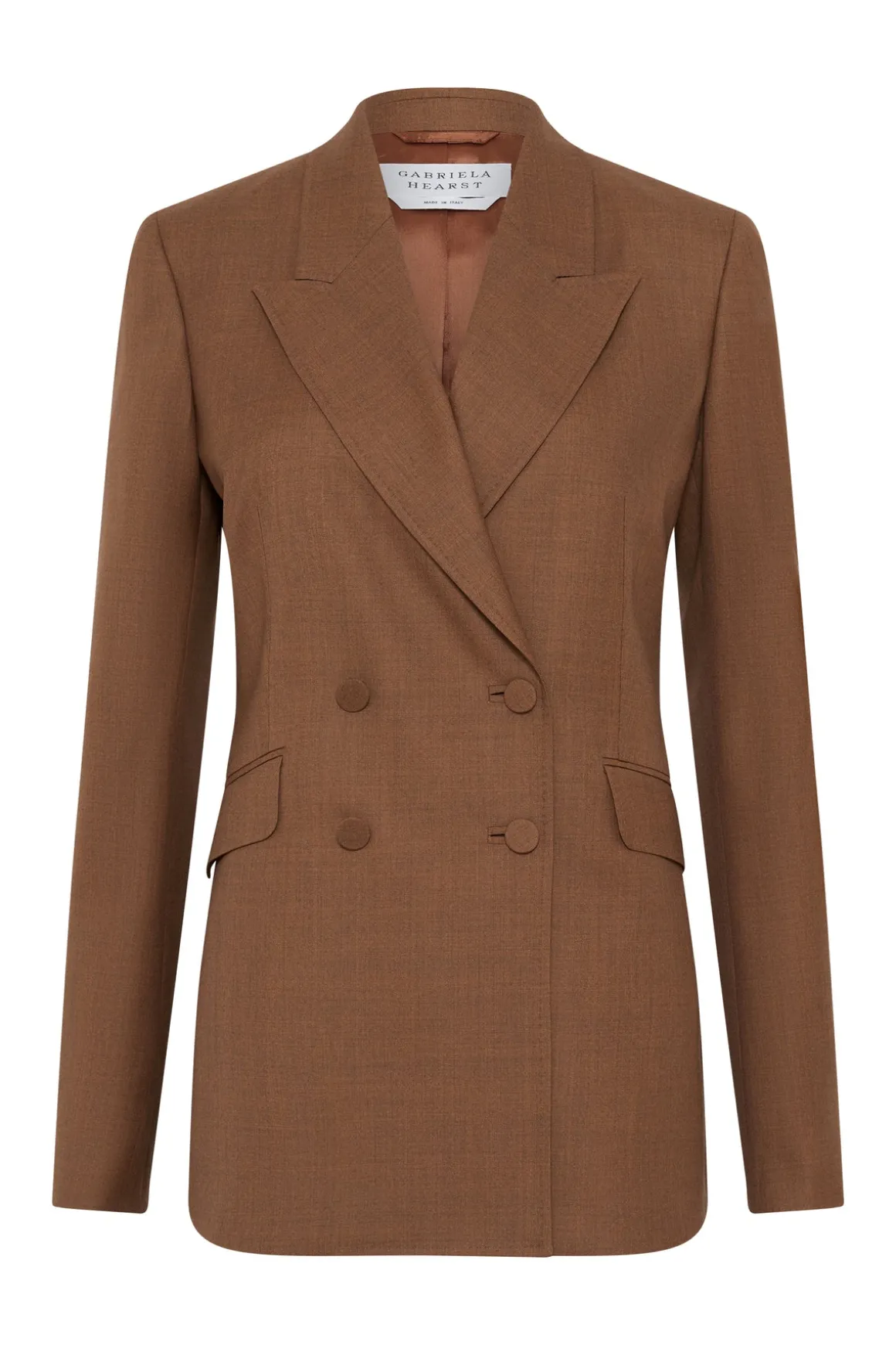 Angela Blazer in Chestnut Wool Silk