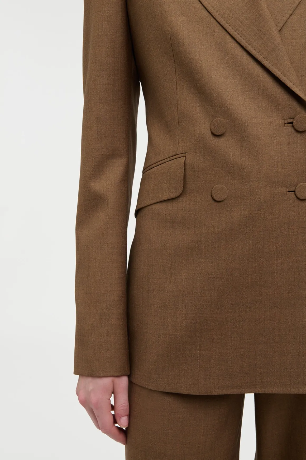 Angela Blazer in Chestnut Wool Silk