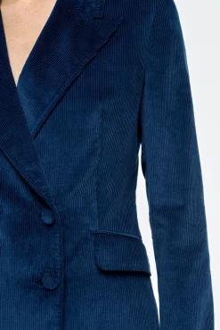 Angela Blazer in Electric Navy Sea Island Cotton Corduroy