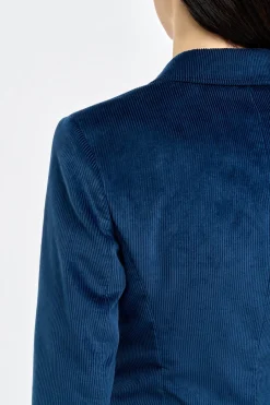 Angela Blazer in Electric Navy Sea Island Cotton Corduroy