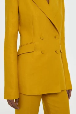 Angela Blazer in Golden Birch Linen Twill