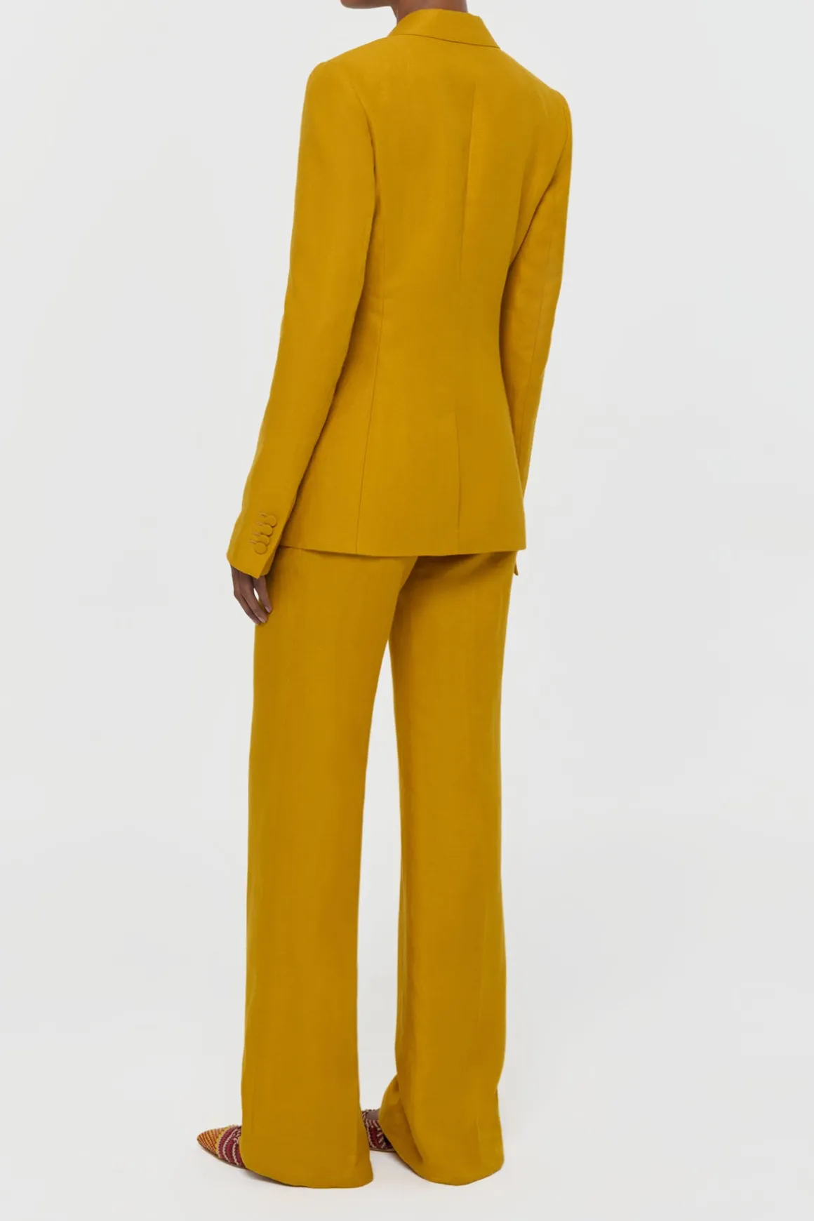 Angela Blazer in Golden Birch Linen Twill