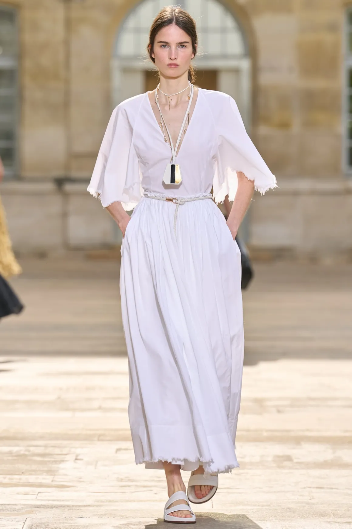 Ansel Midi Dress in White Sea Island Cotton