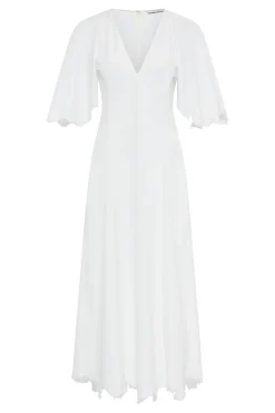 Ansel Midi Dress in White Sea Island Cotton