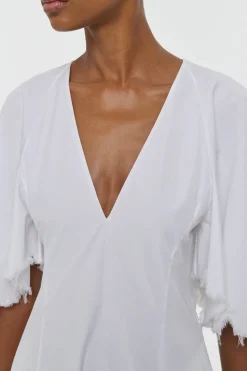 Ansel Midi Dress in White Sea Island Cotton