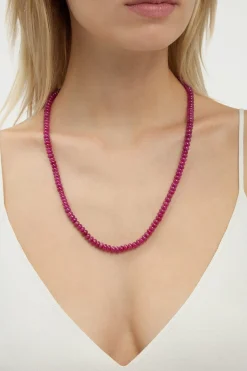 Antique Beaded Necklace in Ruby