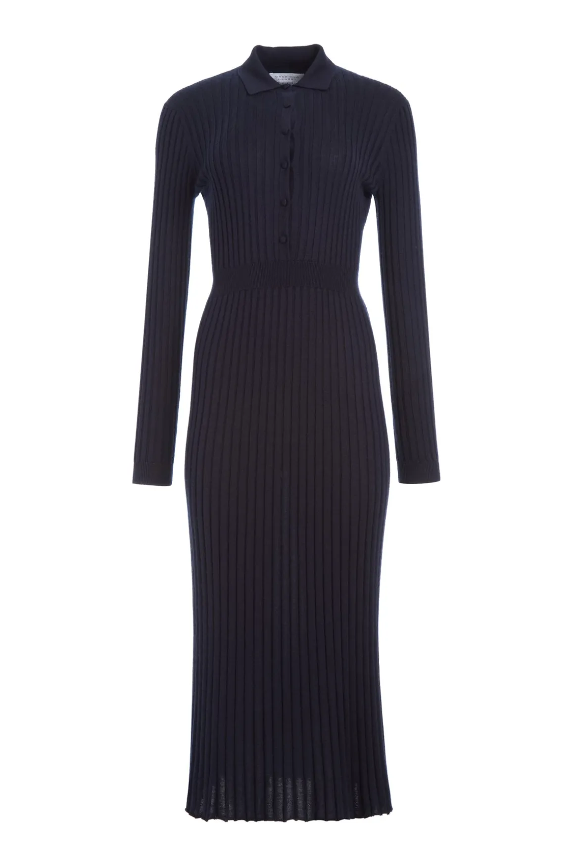 Ardor Knit Maxi Dress in Dark Navy Cashmere Silk