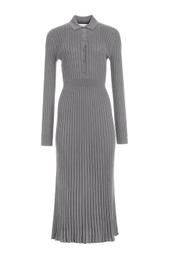 Ardor Knit Maxi Dress in Heather Grey Cashmere Silk