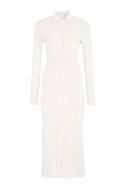 Ardor Knit Maxi Dress in Ivory Cashmere Silk
