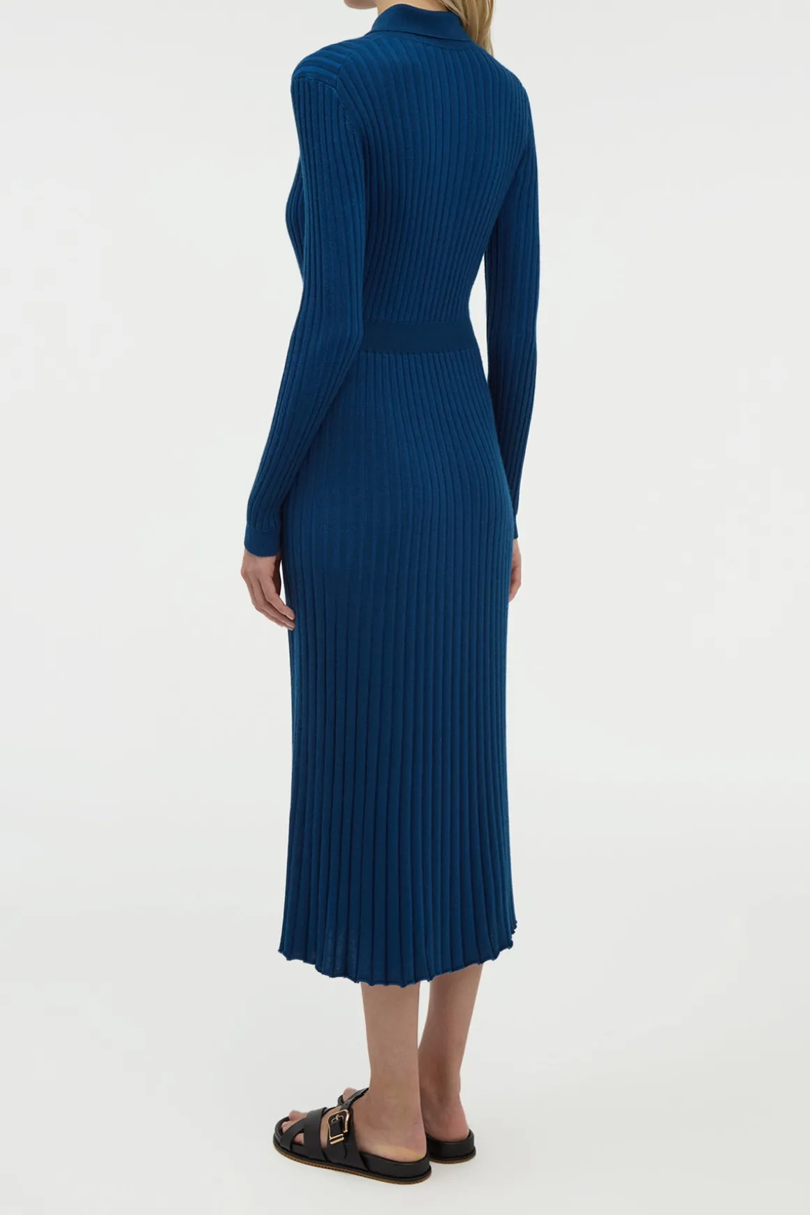 Ardor Knit Maxi Dress in Washed Denim Cashmere Silk