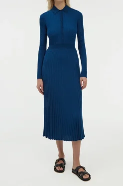Ardor Knit Maxi Dress in Washed Denim Cashmere Silk
