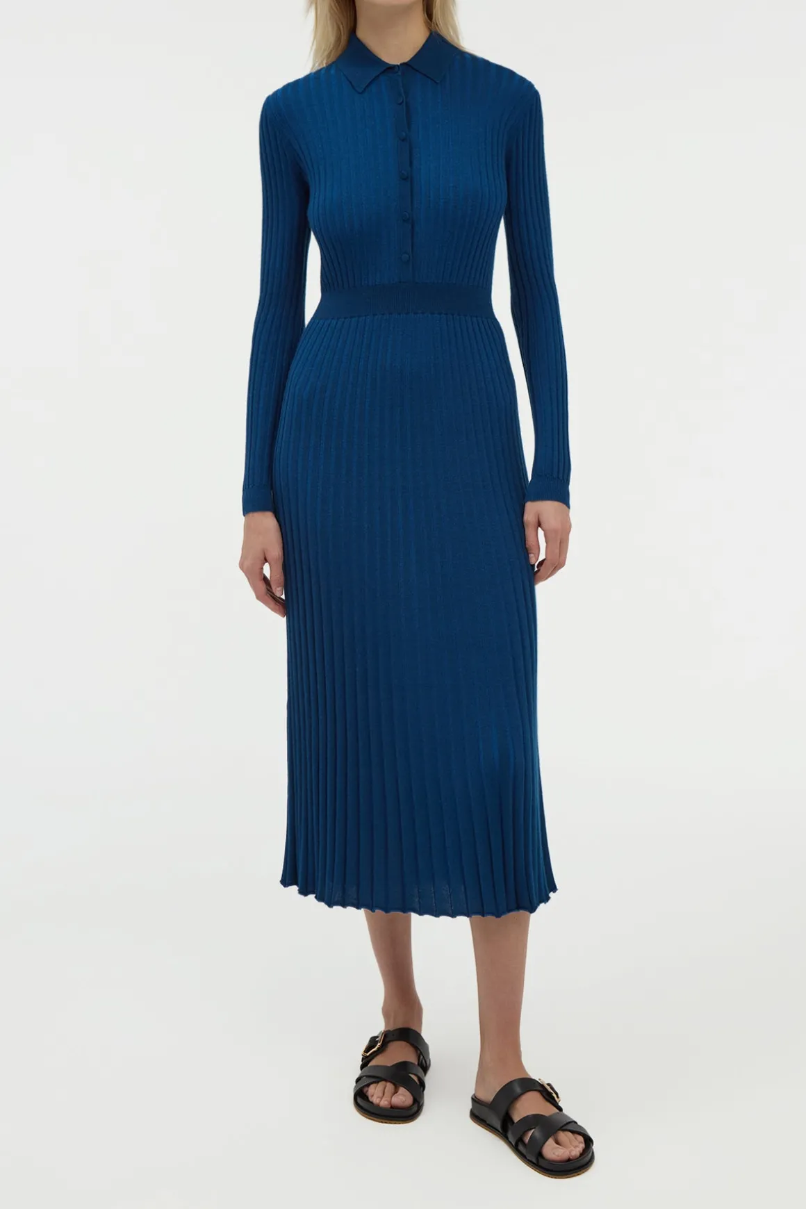 Ardor Knit Maxi Dress in Washed Denim Cashmere Silk