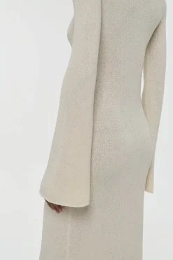 Arisen Knit Maxi Dress in Off White Mulberry Silk
