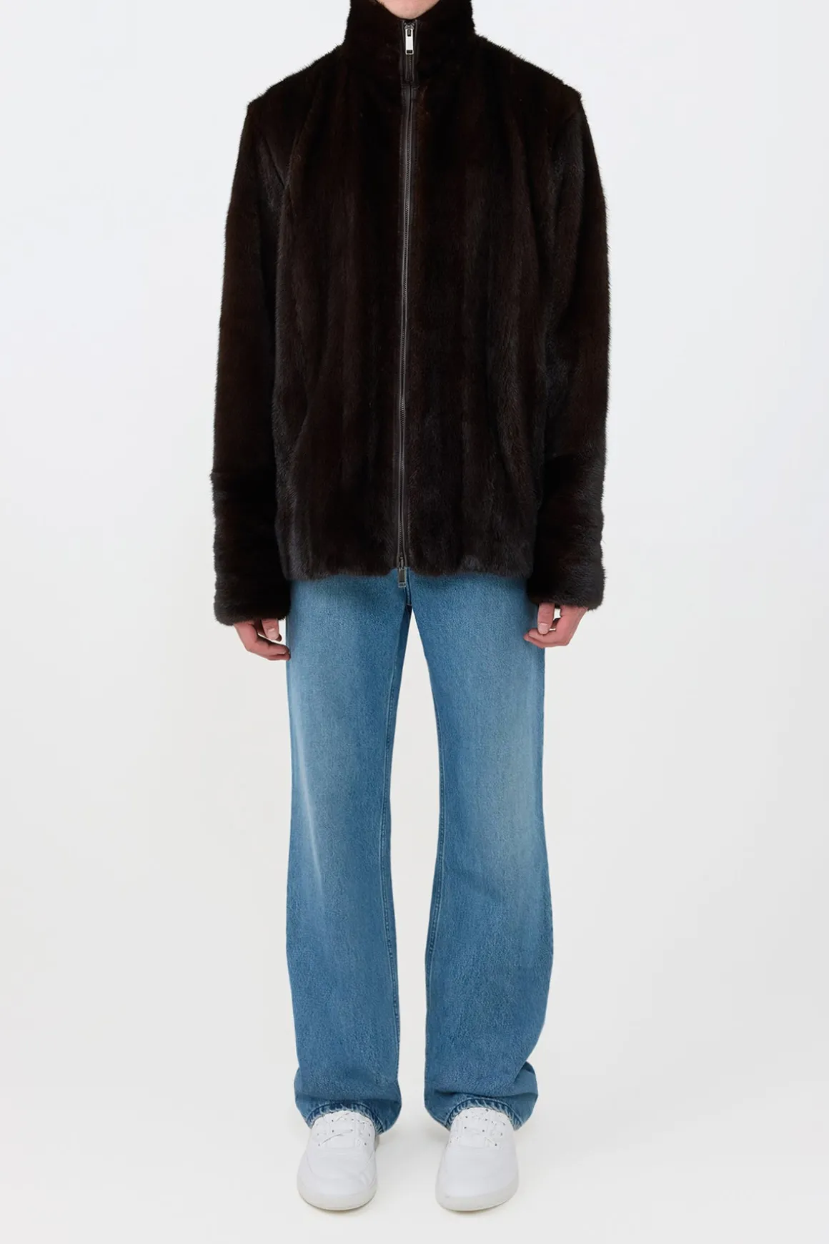 Aristede Jacket in Dark Chocolate Recycled Mink Fur