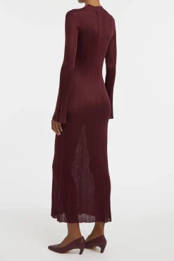 Atira Knit Maxi Dress in Bordeaux Silk