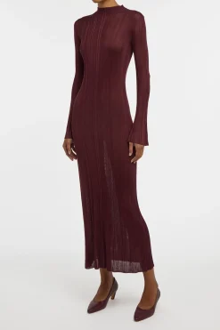 Atira Knit Maxi Dress in Bordeaux Silk