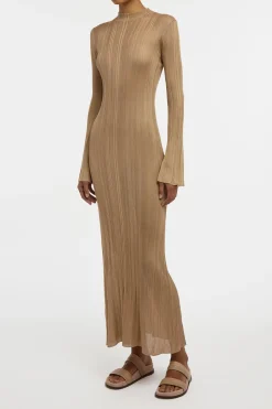 Atira Knit Maxi Dress in Camel Silk