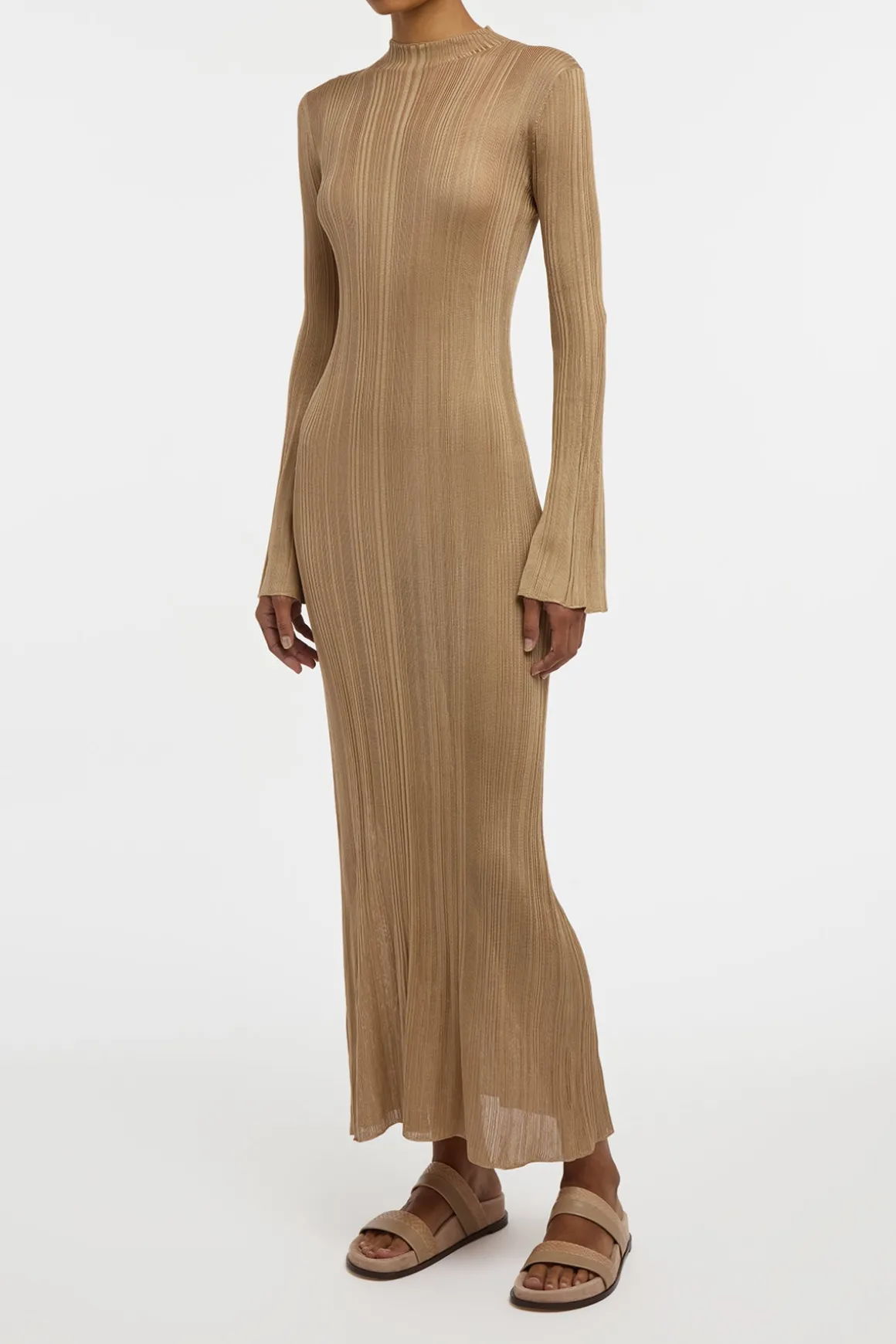 Atira Knit Maxi Dress in Camel Silk