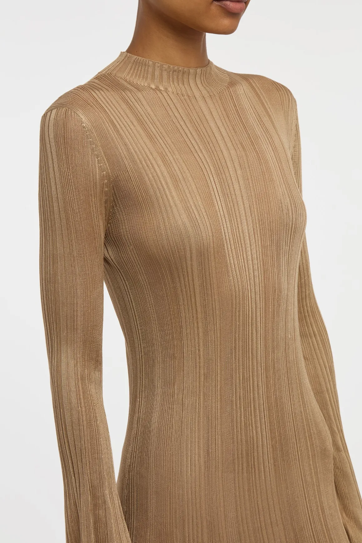 Atira Knit Maxi Dress in Camel Silk
