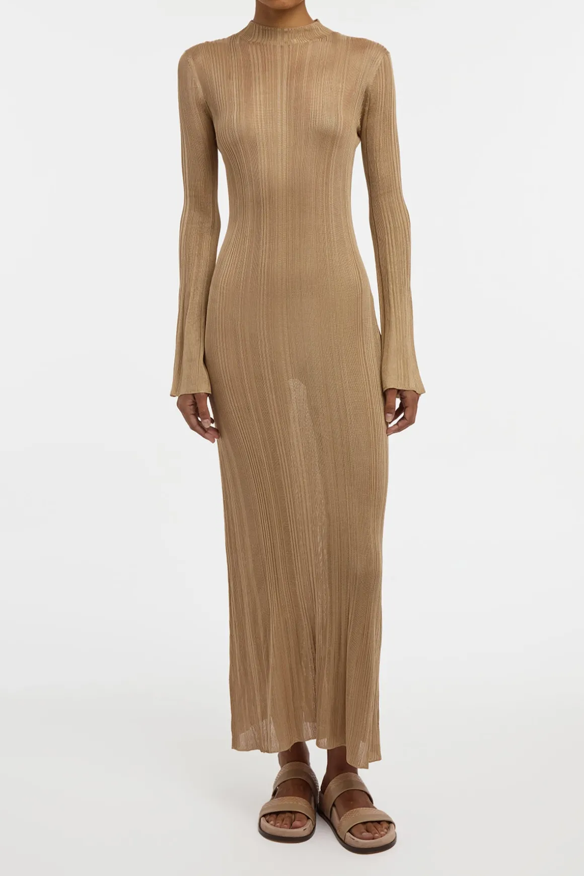 Atira Knit Maxi Dress in Camel Silk