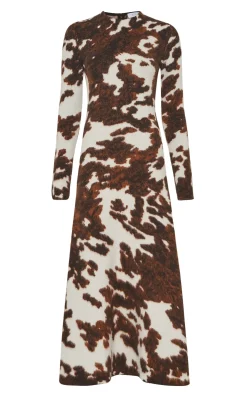 Atticus Knit Maxi Dress in Ivory Cognac Multi Cashmere