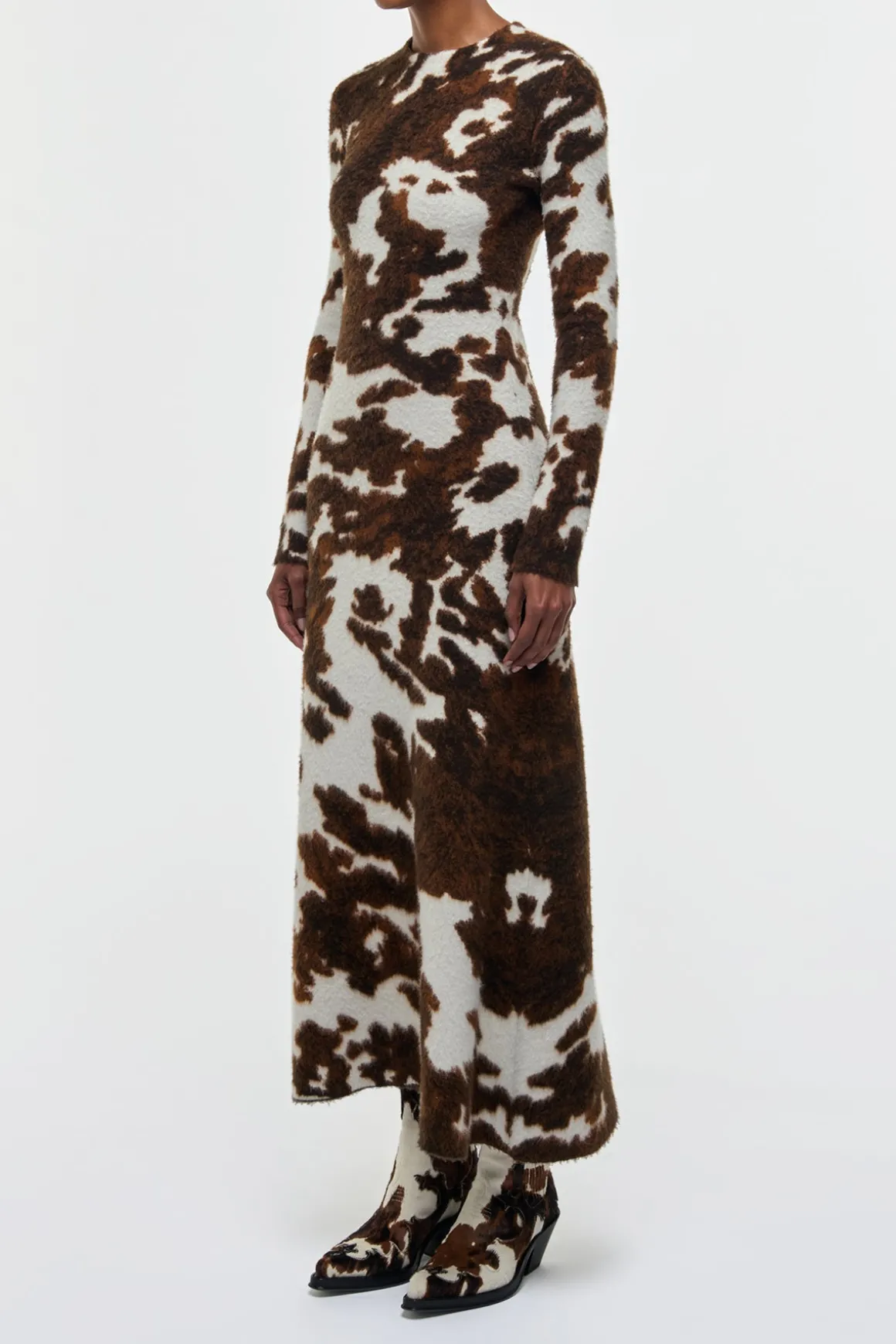 Atticus Knit Maxi Dress in Ivory Cognac Multi Cashmere