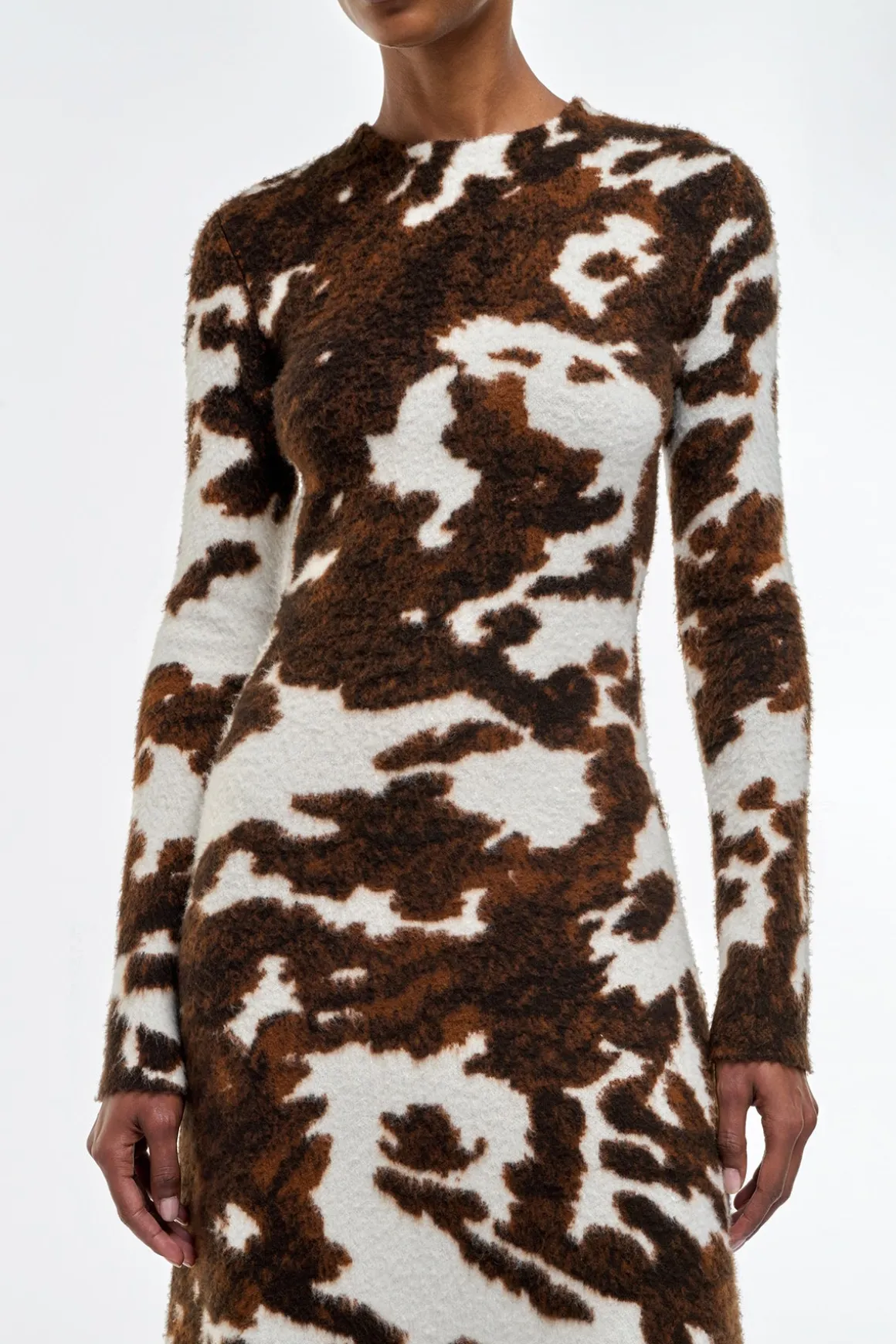 Atticus Knit Maxi Dress in Ivory Cognac Multi Cashmere