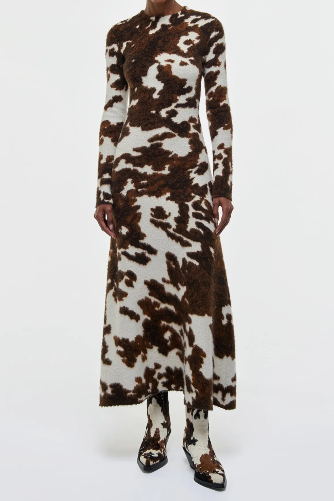 Atticus Knit Maxi Dress in Ivory Cognac Multi Cashmere